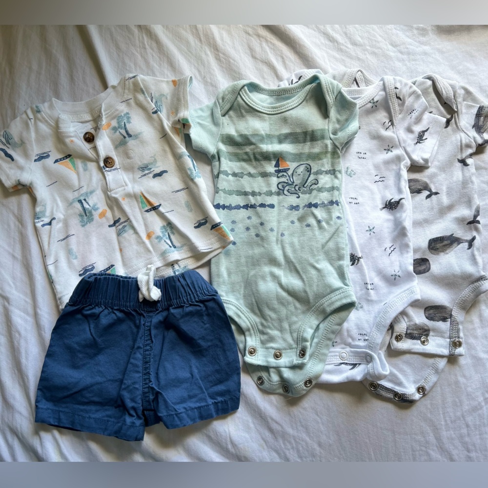 just one you by Carter’s Baby Boy Ocean Clothes Bundle Newborn-3 Months